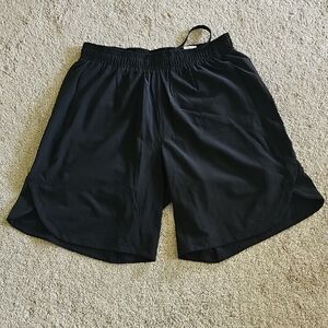 Black Athletic Shorts with Elastic Waistband